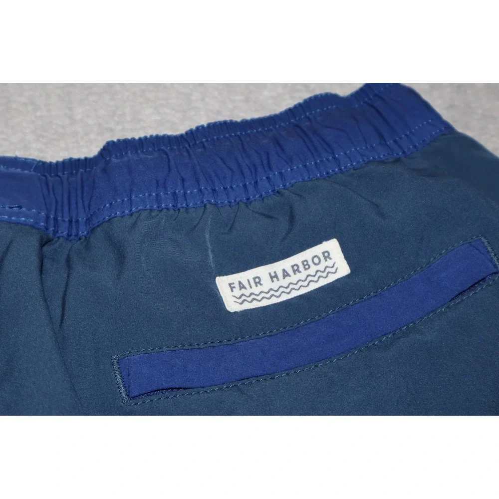 Fair Harbor Lined Swim Trunks Mens Medium Blue The Anchor Board Shorts Recycled